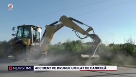 VIDEO Accident cauzat de plăcile de beton umflate de la caniculă. Autoritățile ridică din umeri